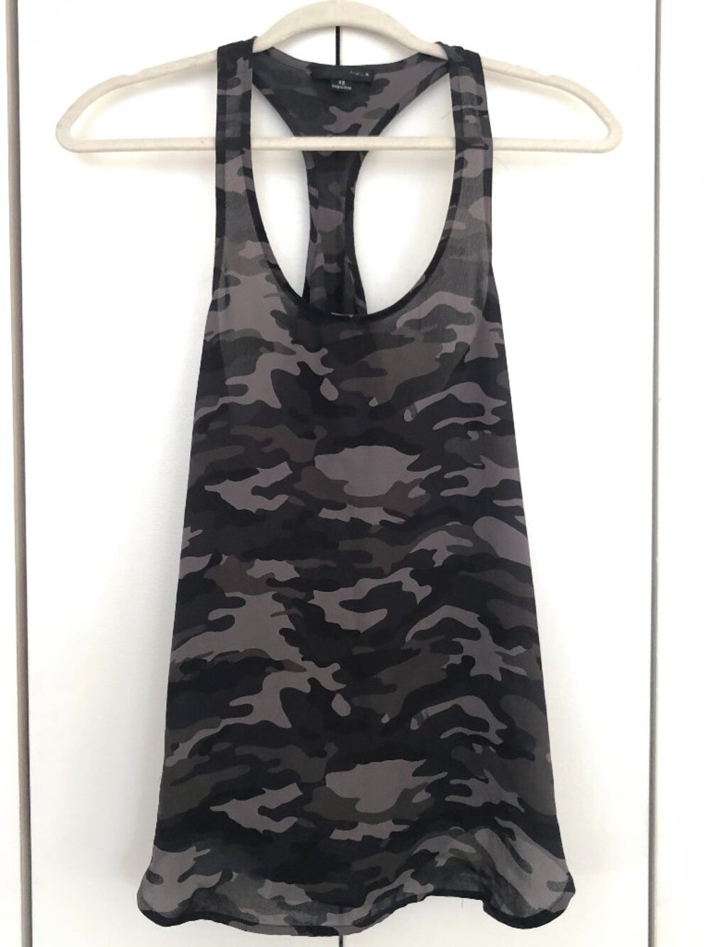 AQUA Army Camouflage Black tones Racerback Summer Tank Top - Size XS